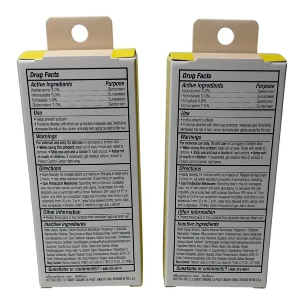 2 Pack e.l.f. SKIN Suntouchable Whoa Glow SPF 30 Sunscreen Primer
